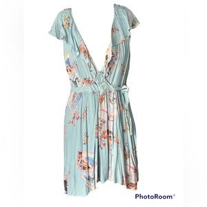 Maeve Anthropologie Blue Ruffle Rosalia Faux EUC Size 12